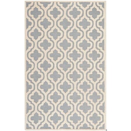 Safavieh Cambridge Hand Tufted Square Rug- Silver - Ivory- 4 x 4 ft. CAM132D-4SQ